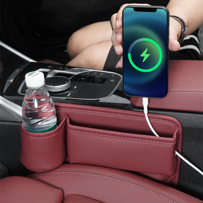 Car Leather Cup Holder Gap Bag